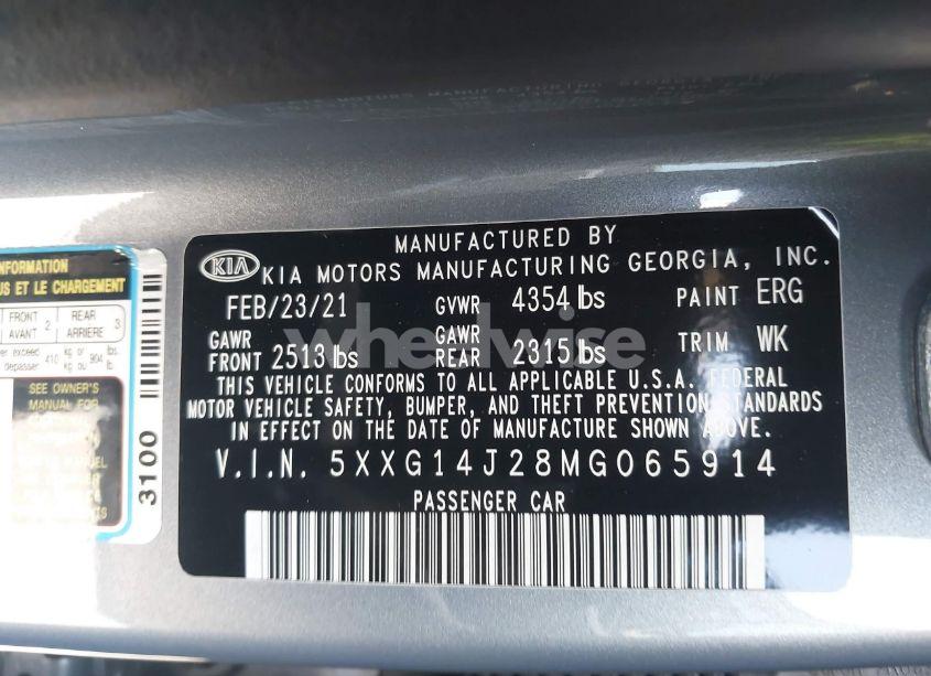 Photo 9 of 2021 Kia K5 LXS (VIN 5XXG14J28MG065914)