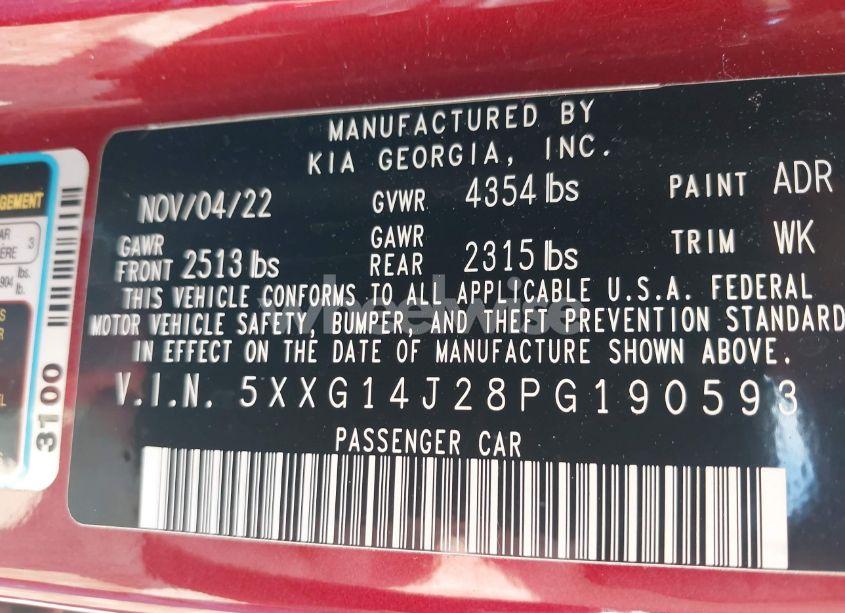 Photo 9 of 2023 Kia K5 LXS (VIN 5XXG14J28PG190593)