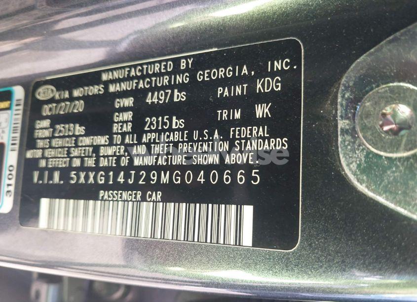 Photo 9 of 2021 Kia K5 LXS (VIN 5XXG14J29MG040665)