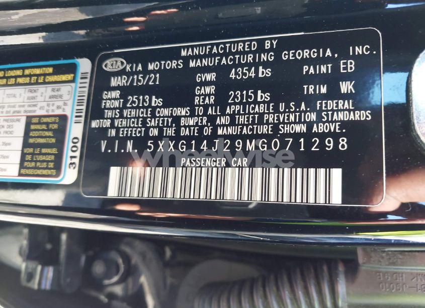 Photo 9 of 2021 Kia K5 LXS (VIN 5XXG14J29MG071298)