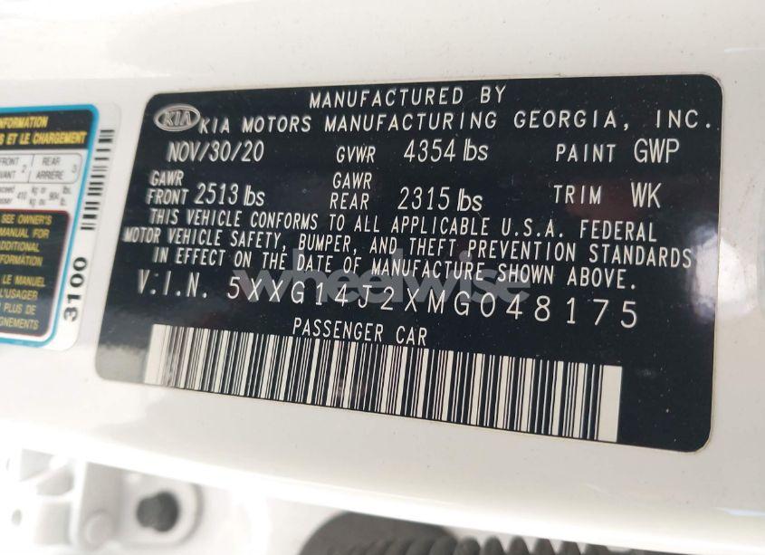 Photo 9 of 2021 Kia K5 LXS (VIN 5XXG14J2XMG048175)