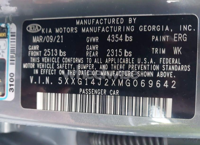 Photo 9 of 2021 Kia K5 LXS (VIN 5XXG14J2XMG069642)