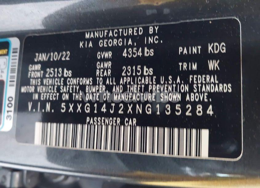 Photo 9 of 2022 Kia K5 LXS (VIN 5XXG14J2XNG135284)
