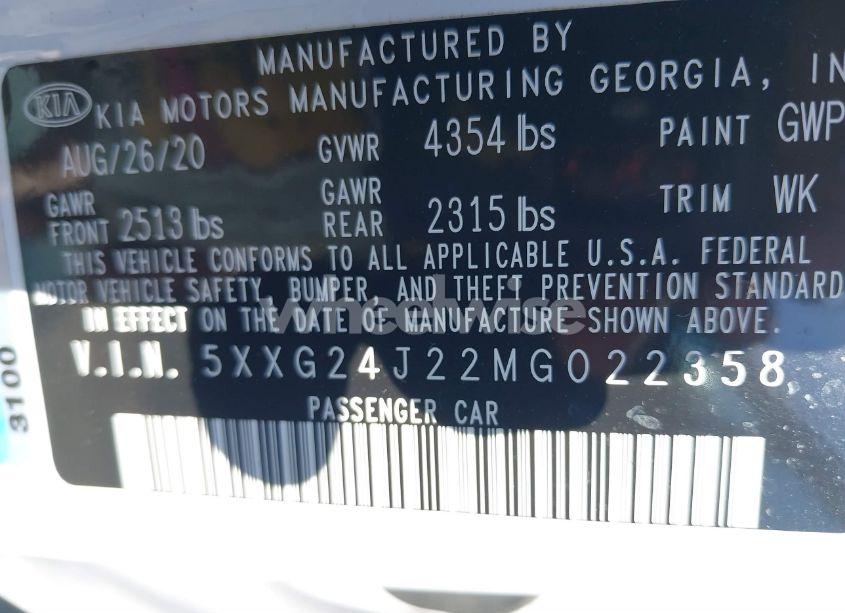 Photo 9 of 2021 Kia K5 LX (VIN 5XXG24J22MG022358)