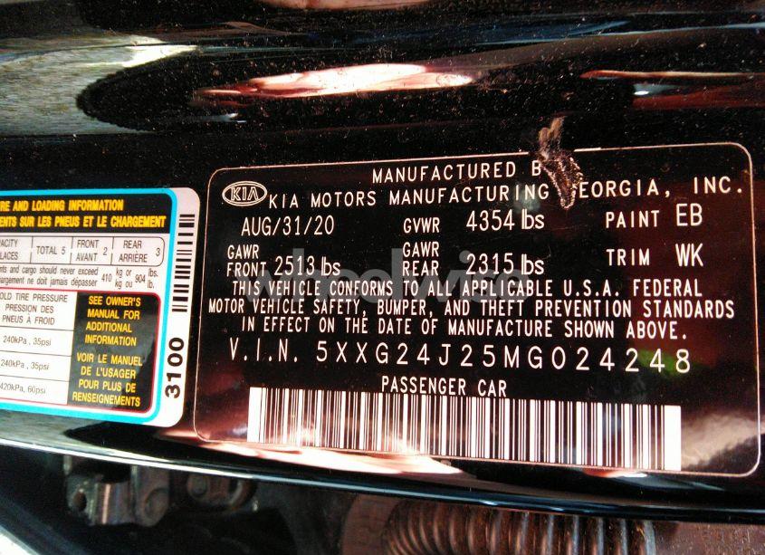 Photo 9 of 2021 Kia K5 LX (VIN 5XXG24J25MG024248)