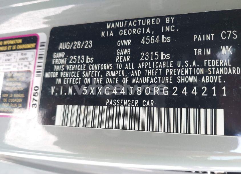 Photo 9 of 2024 Kia K5 GT (VIN 5XXG44J80RG244211)