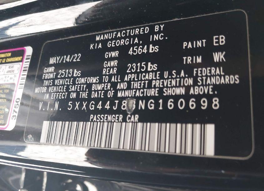 Photo 9 of 2022 Kia K5 GT (VIN 5XXG44J83NG160698)