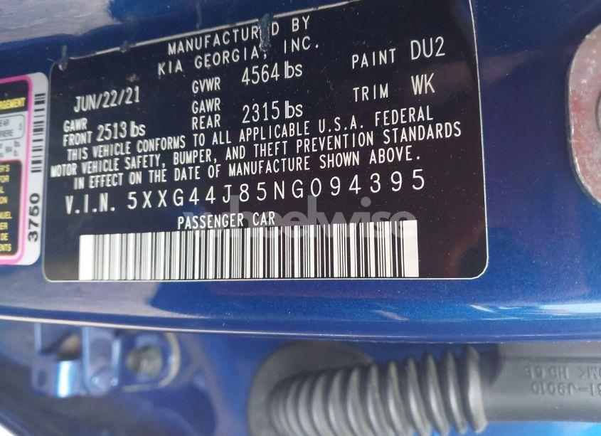 Photo 9 of 2022 Kia K5 GT (VIN 5XXG44J85NG094395)