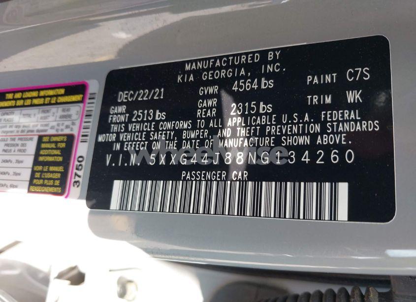 Photo 9 of 2022 Kia K5 GT (VIN 5XXG44J88NG134260)