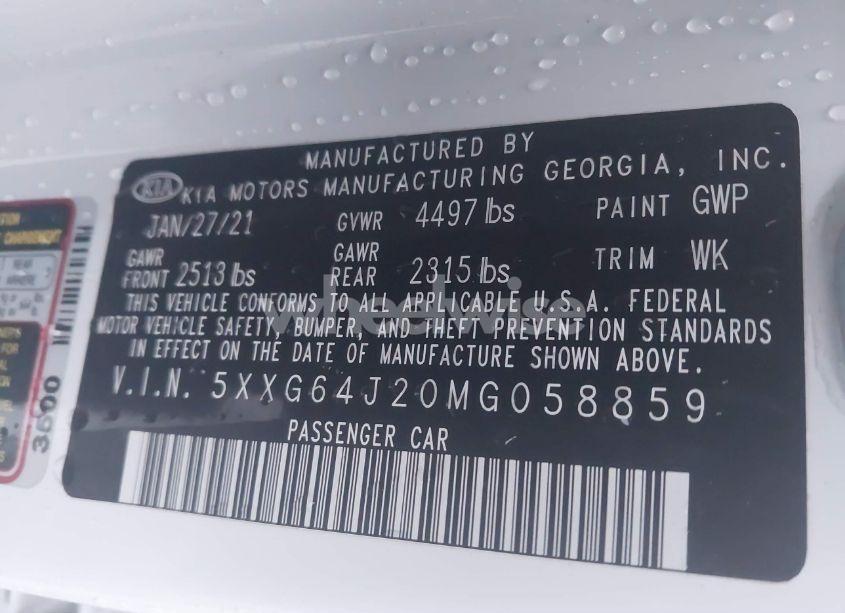 Photo 9 of 2021 Kia K5 GT-LINE (VIN 5XXG64J20MG058859)
