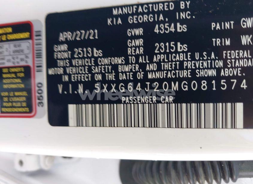 Photo 9 of 2021 Kia K5 GT-LINE (VIN 5XXG64J20MG081574)
