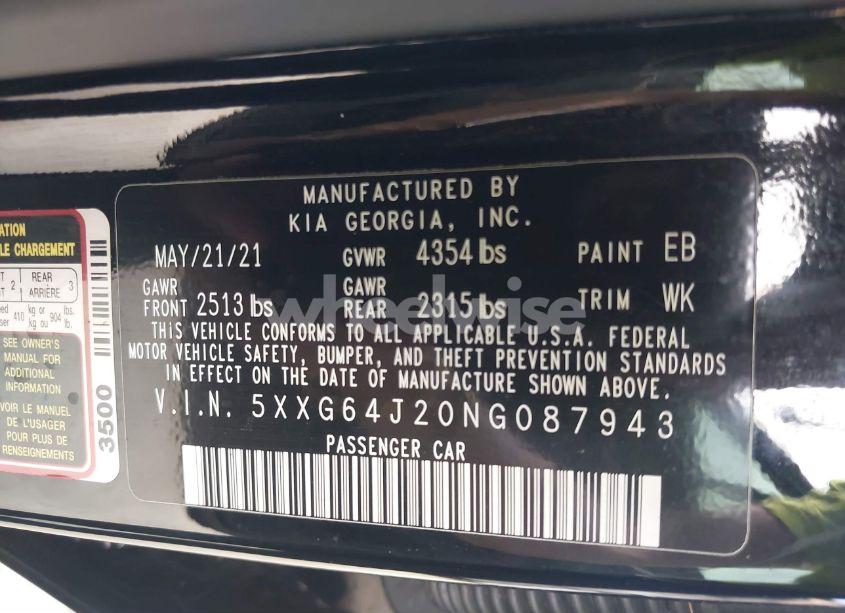 Photo 9 of 2022 Kia K5 GT-LINE (VIN 5XXG64J20NG087943)
