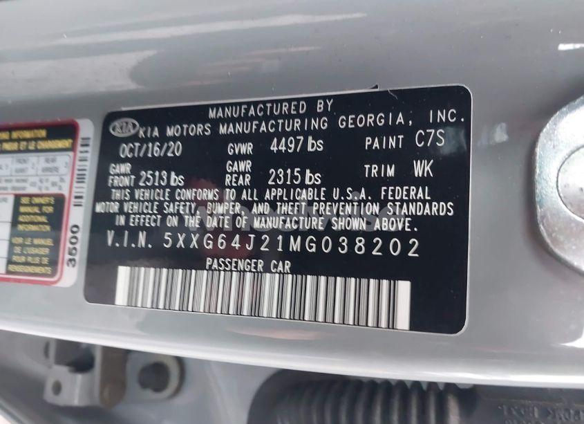 Photo 9 of 2021 Kia K5 GT-LINE (VIN 5XXG64J21MG038202)