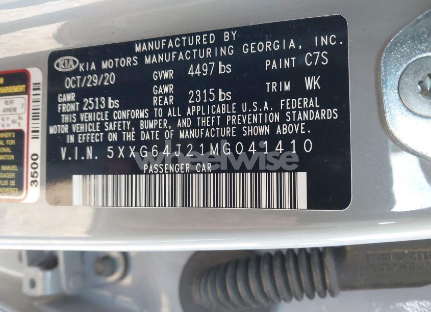Photo 9 of 2021 Kia K5 GT-LINE (VIN 5XXG64J21MG041410)