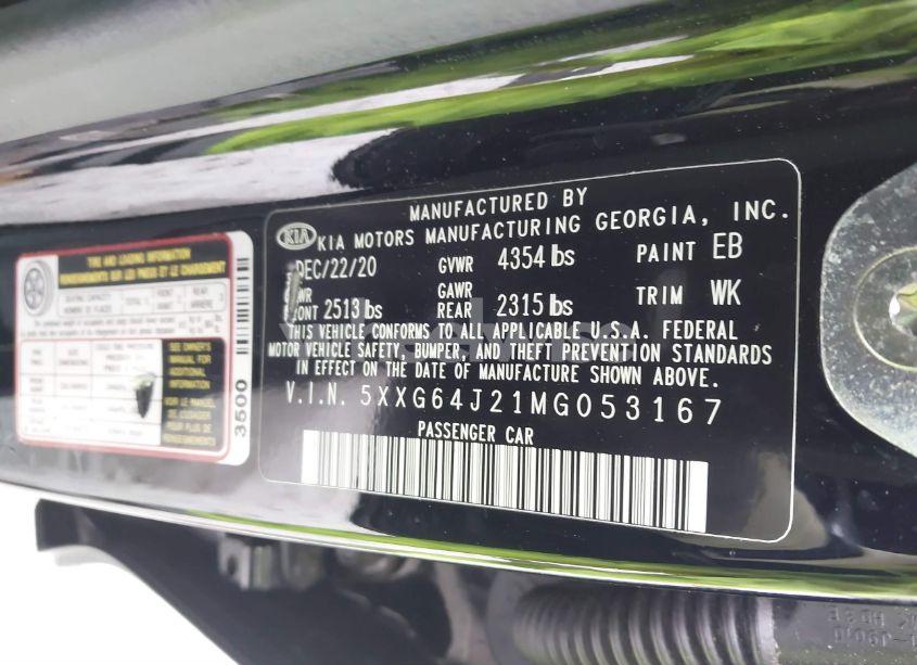 Photo 9 of 2021 Kia K5 GT-LINE (VIN 5XXG64J21MG053167)