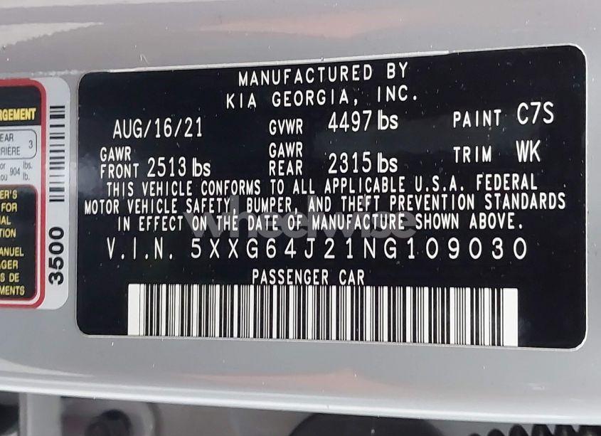 Photo 9 of 2022 Kia K5 GT-LINE (VIN 5XXG64J21NG109030)