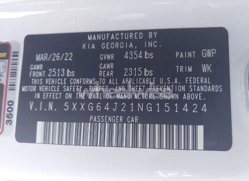 Photo 9 of 2022 Kia K5 GT-LINE (VIN 5XXG64J21NG151424)