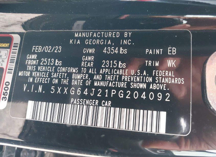 Photo 9 of 2023 Kia K5 GT-LINE (VIN 5XXG64J21PG204092)