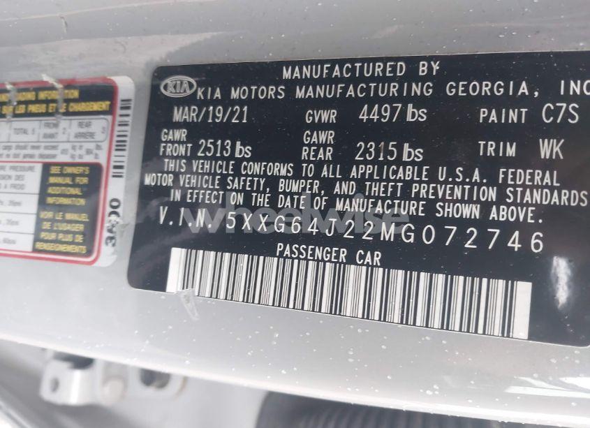 Photo 9 of 2021 Kia K5 GT-LINE (VIN 5XXG64J22MG072746)
