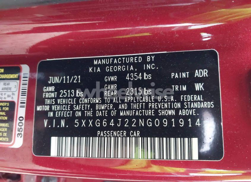 Photo 9 of 2022 Kia K5 GT-LINE (VIN 5XXG64J22NG091914)