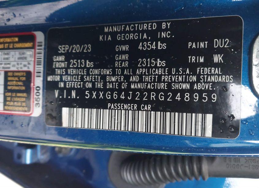 Photo 9 of 2024 Kia K5 GT-LINE (VIN 5XXG64J22RG248959)