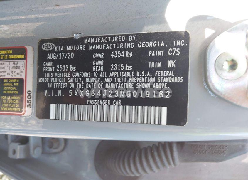Photo 9 of 2021 Kia K5 GT-LINE (VIN 5XXG64J23MG019182)