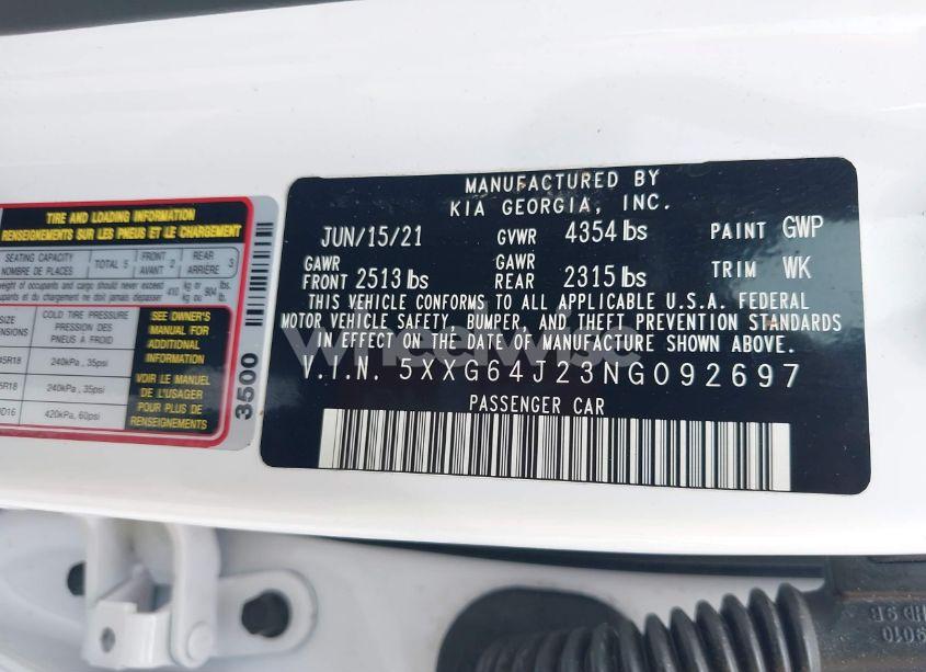Photo 9 of 2022 Kia K5 GT-LINE (VIN 5XXG64J23NG092697)