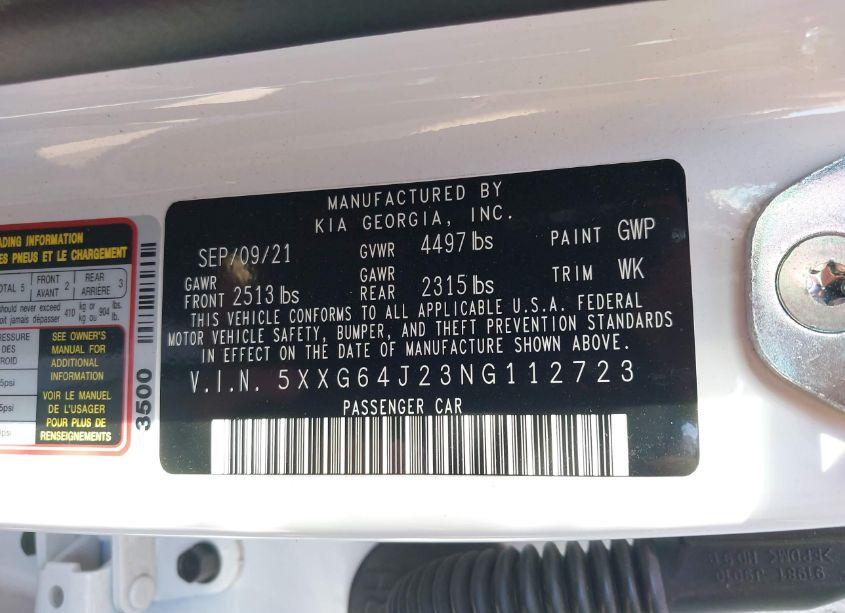 Photo 9 of 2022 Kia K5 GT-LINE (VIN 5XXG64J23NG112723)