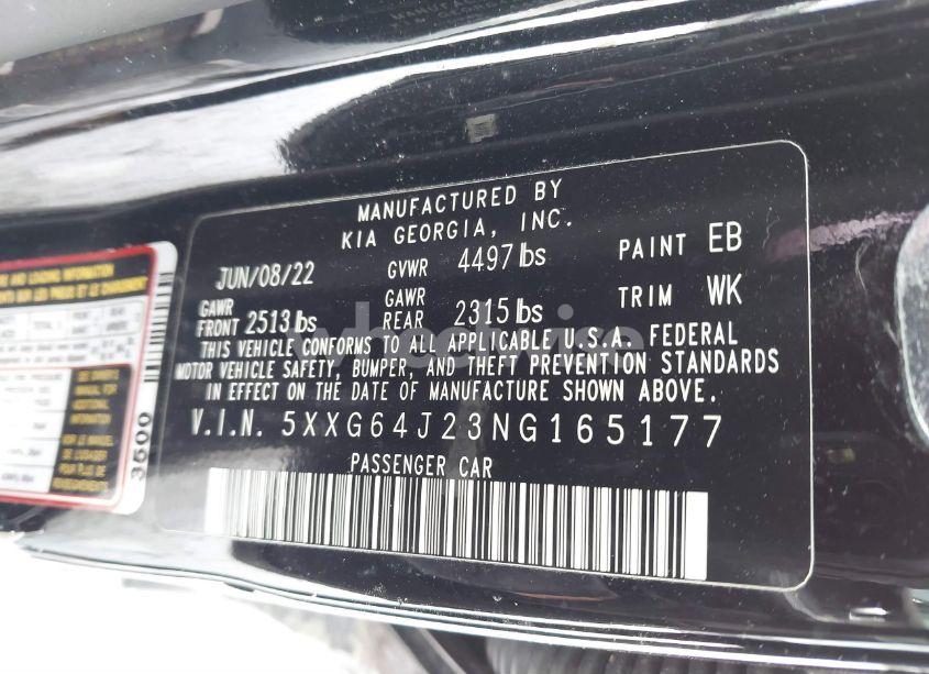 Photo 9 of 2022 Kia K5 GT-LINE (VIN 5XXG64J23NG165177)