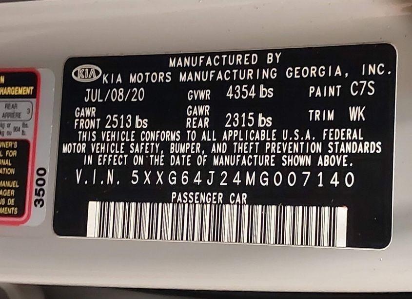 Photo 9 of 2021 Kia K5 GT-LINE (VIN 5XXG64J24MG007140)