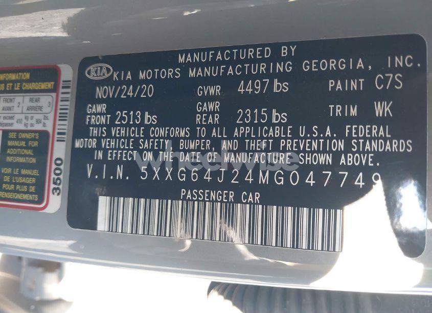 Photo 9 of 2021 Kia K5 GT-LINE (VIN 5XXG64J24MG047749)