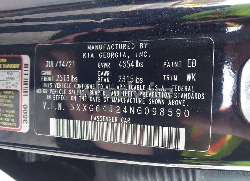 Photo 9 of 2022 Kia K5 GT-LINE (VIN 5XXG64J24NG098590)
