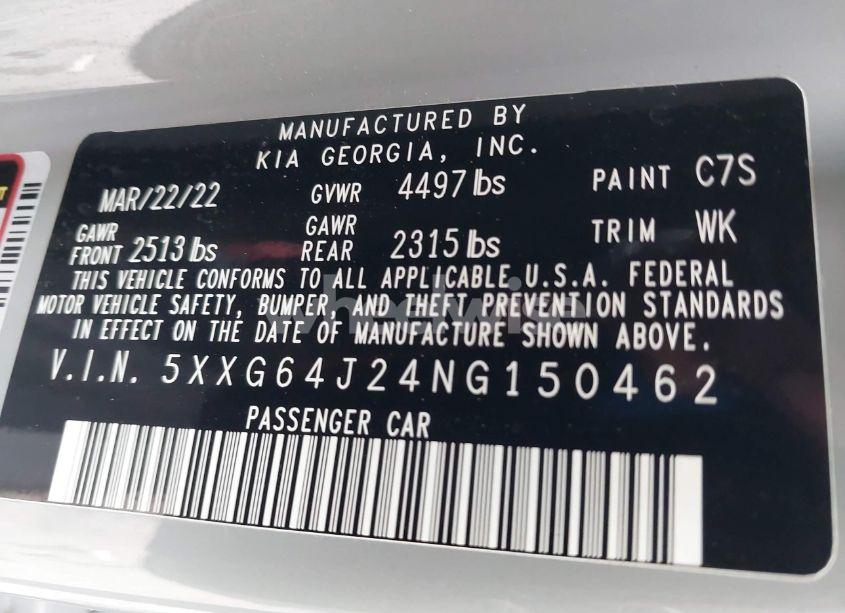 Photo 9 of 2022 Kia K5 GT-LINE (VIN 5XXG64J24NG150462)
