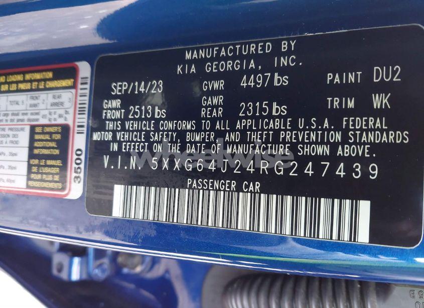 Photo 9 of 2024 Kia K5 GT-LINE (VIN 5XXG64J24RG247439)