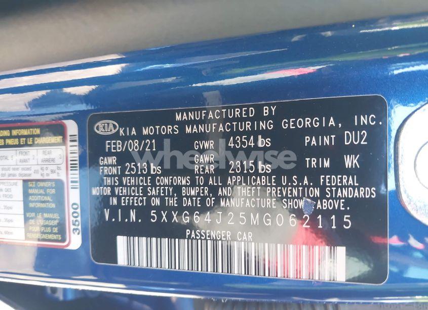Photo 9 of 2021 Kia K5 GT-LINE (VIN 5XXG64J25MG062115)