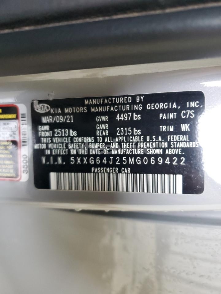Photo 13 of 2021 KIA K5 GT LINE (VIN 5XXG64J25MG069422)
