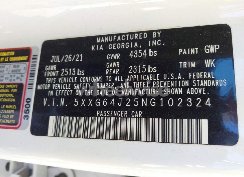 Photo 9 of 2022 Kia K5 GT-LINE (VIN 5XXG64J25NG102324)