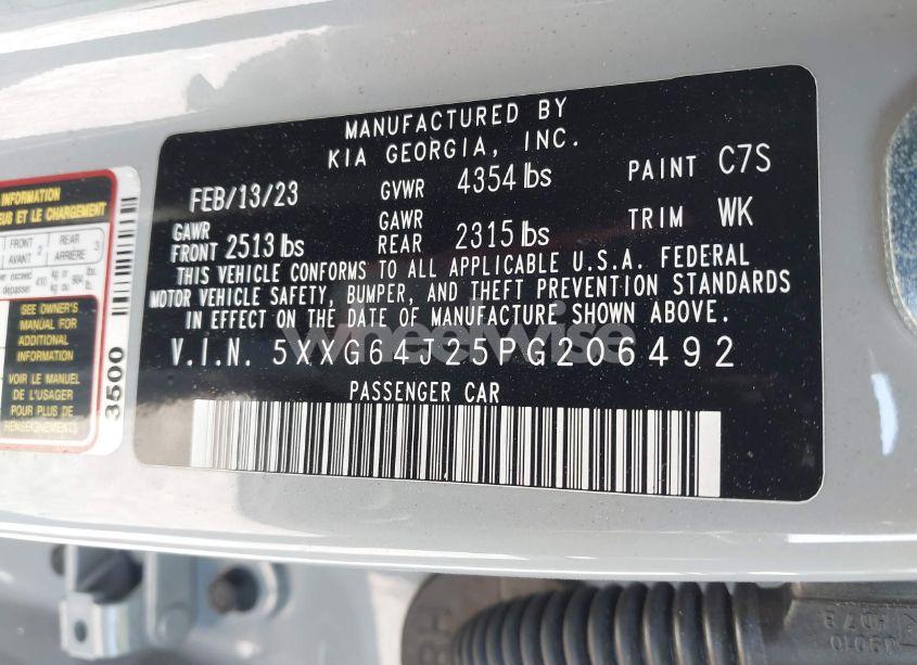 Photo 9 of 2023 Kia K5 GT-LINE (VIN 5XXG64J25PG206492)