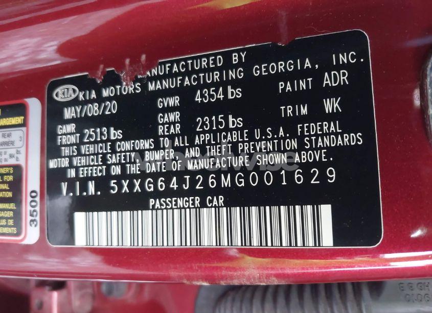 Photo 9 of 2021 Kia K5 GT-LINE (VIN 5XXG64J26MG001629)