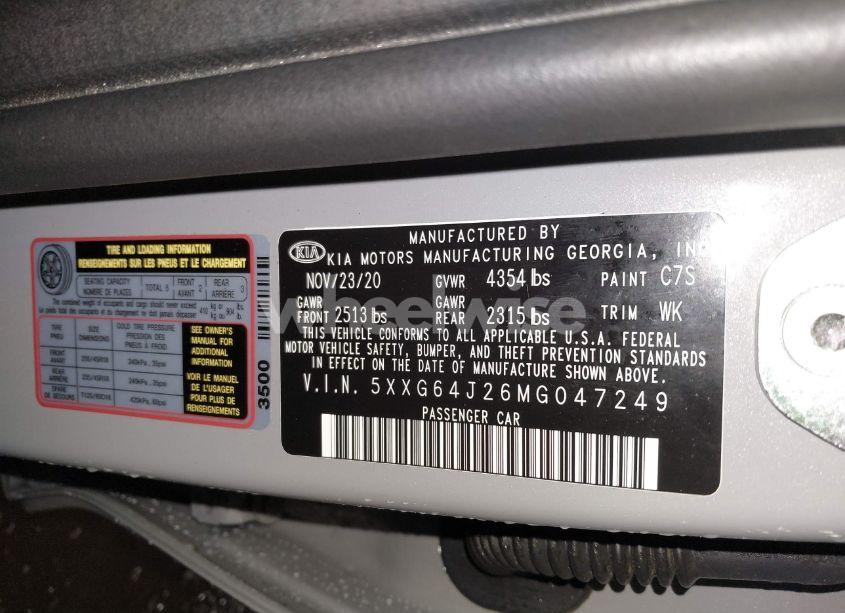 Photo 9 of 2021 Kia K5 GT-LINE (VIN 5XXG64J26MG047249)