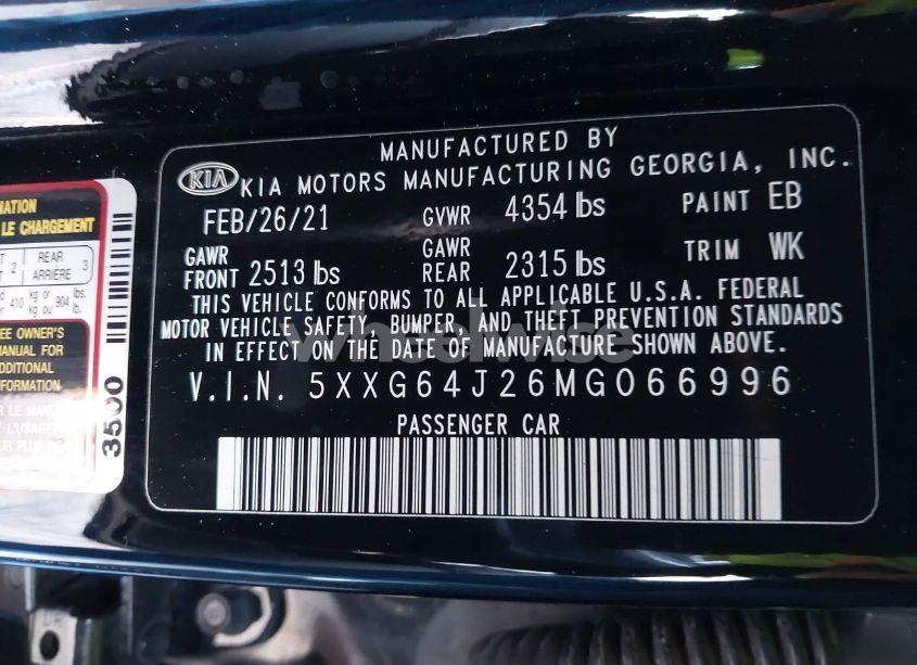 Photo 9 of 2021 Kia K5 GT-LINE (VIN 5XXG64J26MG066996)
