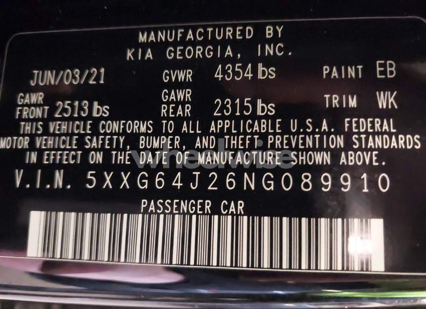 Photo 9 of 2022 Kia K5 GT-LINE (VIN 5XXG64J26NG089910)
