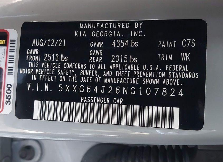 Photo 9 of 2022 Kia K5 GT-LINE (VIN 5XXG64J26NG107824)
