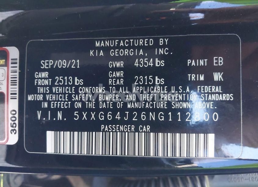 Photo 9 of 2022 Kia K5 GT-LINE (VIN 5XXG64J26NG112800)