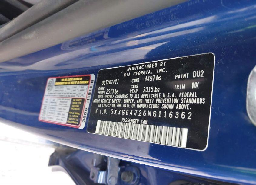 Photo 9 of 2022 Kia K5 GT-LINE (VIN 5XXG64J26NG116362)