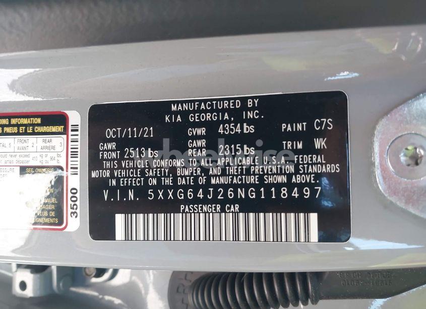 Photo 9 of 2022 Kia K5 GT-LINE (VIN 5XXG64J26NG118497)