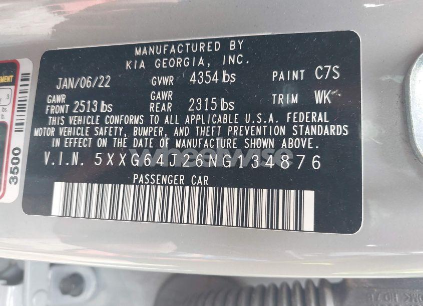Photo 9 of 2022 Kia K5 GT-LINE (VIN 5XXG64J26NG134876)