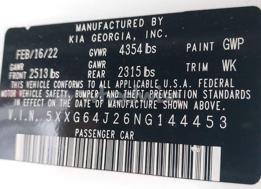 Photo 9 of 2022 Kia K5 GT-LINE (VIN 5XXG64J26NG144453)