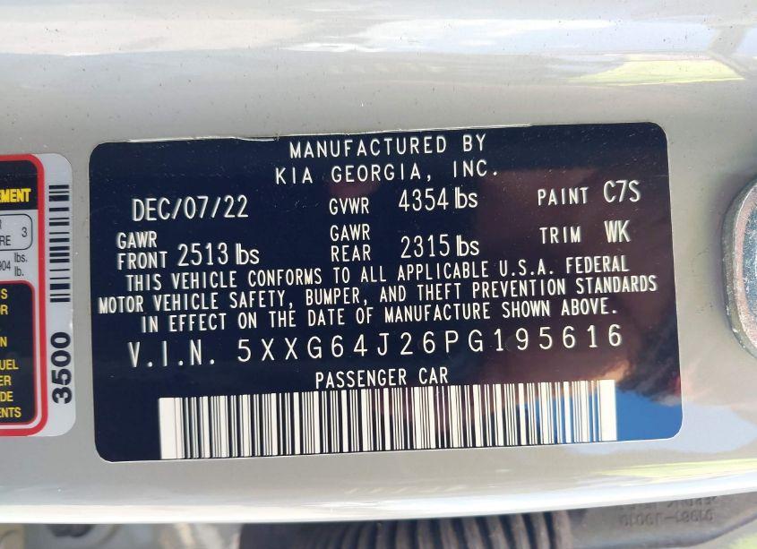 Photo 9 of 2023 Kia K5 GT-LINE (VIN 5XXG64J26PG195616)