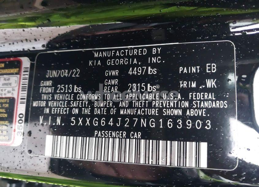 Photo 9 of 2022 Kia K5 GT-LINE (VIN 5XXG64J27NG163903)